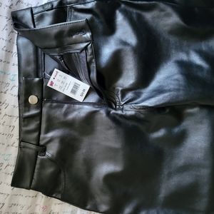 High waisted leather pants
